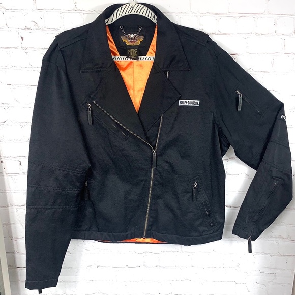 Harley-Davidson Jackets & Blazers - |•HARLEY-DAVIDSON•| Gorgeous Asymmetrical Zip Biker Jacket
